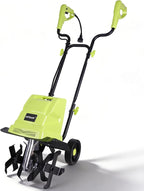 12 Inch Small Electric Corded Garden Tiller Cultivator 15 AMP Power Rototiller for Gardening with Adjustable Wheels