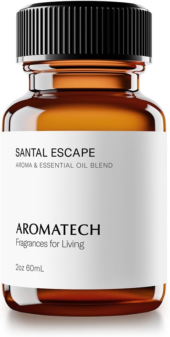 AromaTech Santal Escape Premium Aroma Oil – Uplifting & Sophisticated Home Fragrance with Notes of Sandalwood, Iris & Ocean Air for Scent Diffusers, Cold-Air and UltraSonic Scent Machines – 60 mL