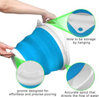 10L Collapsible Mop Bucket with Handle for Cleaning, Portable Car Wash Bucket Garden Cleaning Supplies, Ice Buckets for Parties Camping Fishing, Foldable Wash Basin Tub RV Accessories Household Use