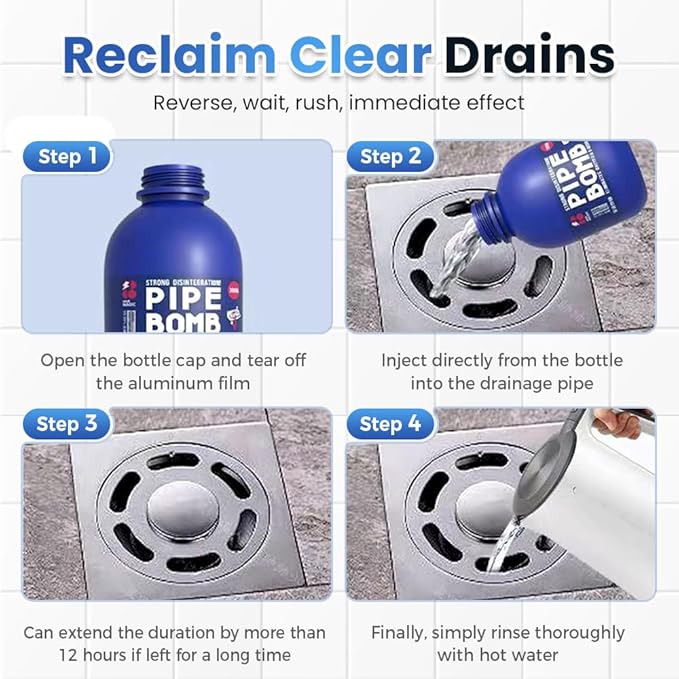 Drain Clog Remover Powerful Unclogging Sink Hair Cleaner for Kitchen, Shower Pipes and Drains (one size 1-1)