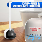 Toilet Plunger with Holder, Heavy Duty Plunger and Holder Combo for Bathroom Cleaning, Bathroom Decor, Bathroom Accessories, Toilet Bowl Cleaners, 19-Inch White