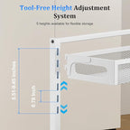 Metal Under Sink Organizer, Pull Out Cabinet Organizer Rack with Silk-Smooth Bottom Drawer, 5-Level Adjustable, Multi-Purpose Storage Shelf for Bathroom, Kitchen, Vanity, Pantry (2-Pack)