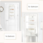 Dahey Over The Door Organizer Boho Nursery Storage Decor Closet Hanging Organizer with Tassels Decoration for Bedroom Nursery Bathroom Apartments Dorm Pantry, 4 Pockets, White