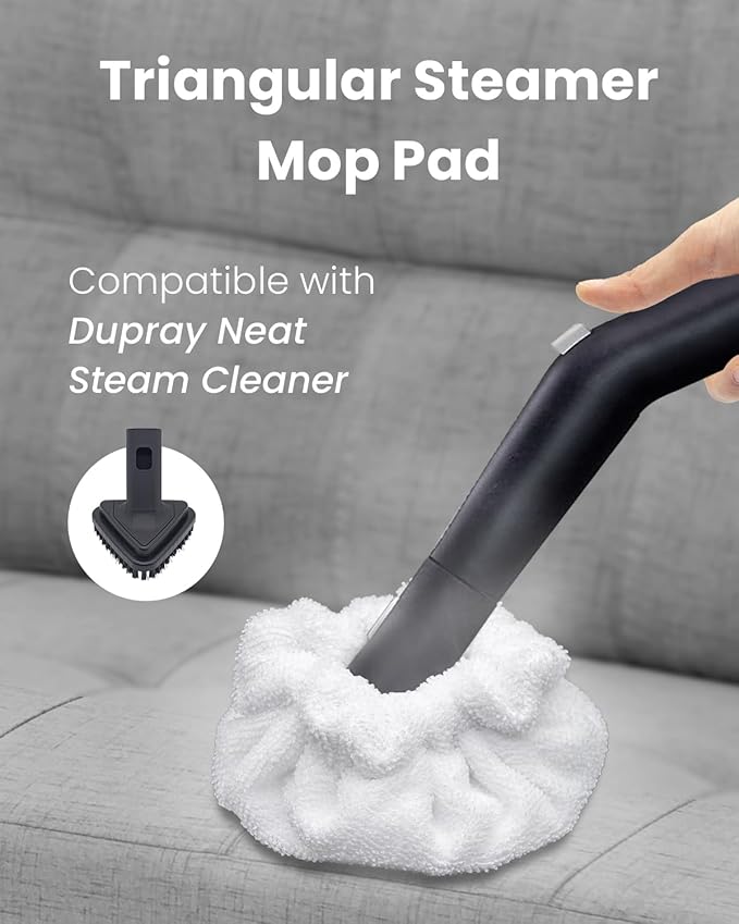 Steam Cleaner Accessories, Small Bonnets (Triangle) Compatible with Dupray Steam Cleaner, Reusable Steam Mop Pads Bonnets Compatible with McCulloch/awasky Steam Mop (Double-Layer) -6 PACK