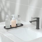 Silicone Bathroom Soap Dishes with Drain Spout-Bathroom and Kitchen Sink Organizer,Sponge Holder,Dish Soap Tray,Perfect for Dispenser,Scrubber,Bottle,Cup on Sink or Counter-Coffee 12"×4"