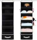 VICTORICH All-IN-ONE Over the Door Organizer, Super Behind the Door Storage Organizer with Door Rack and Large Clear Windows, Wall File Organizer, Hanging Organizer (Big Mesh Black)
