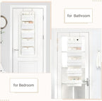 Dahey Over The Door Organizer Boho Nursery Storage Decor Closet Hanging Organizer with Tassels Decoration for Bedroom Nursery Bathroom Apartments Dorm Pantry, 5 Pockets, White
