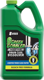 Green Gobbler Industrial Strength Grease and Hair Drain Clog Remover | Drain Cleaner Gel | Safe for Pipes, Toilets, Sinks, Tubs, Drains & Septic Systems | 1 Gallon