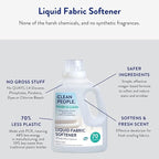 Clean People All Natural Liquid Fabric Softener - Plant-Based, Eco Friendly - Naturally Softens & Removes Static Cling - Vegan - Fresh Scented Laundry Softener - 100 fl oz - 140 loads