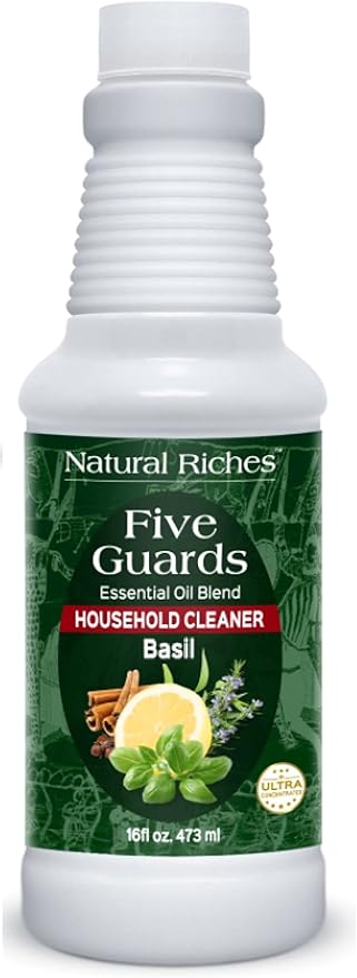 Natural Riches Household Cleaner Concentrate Five Guards with Basil from The Tales of stories of French Thieves Essential oil Blend household cleaner - 16 fl oz