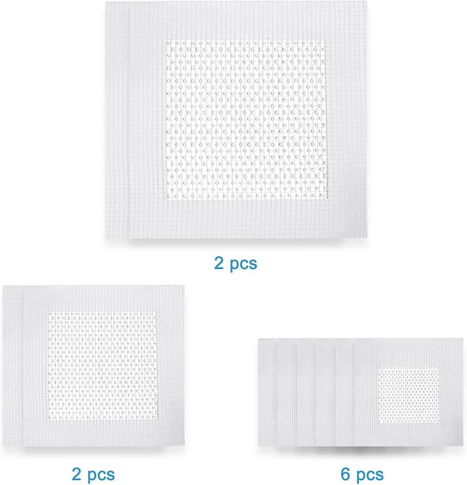 Dry Wall Patch Kits, 10 PCS Self-Adhesive Drywall Repair Kit of 2/4/6 Inch, Sturdy & Easy to Use for Wall Repair