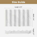 Carrara Marble Soap Dish - Self Draining Holder Keeps Soap Dry, Rectangular Tray for Shower, Bathroom & Jewelry Display (White)