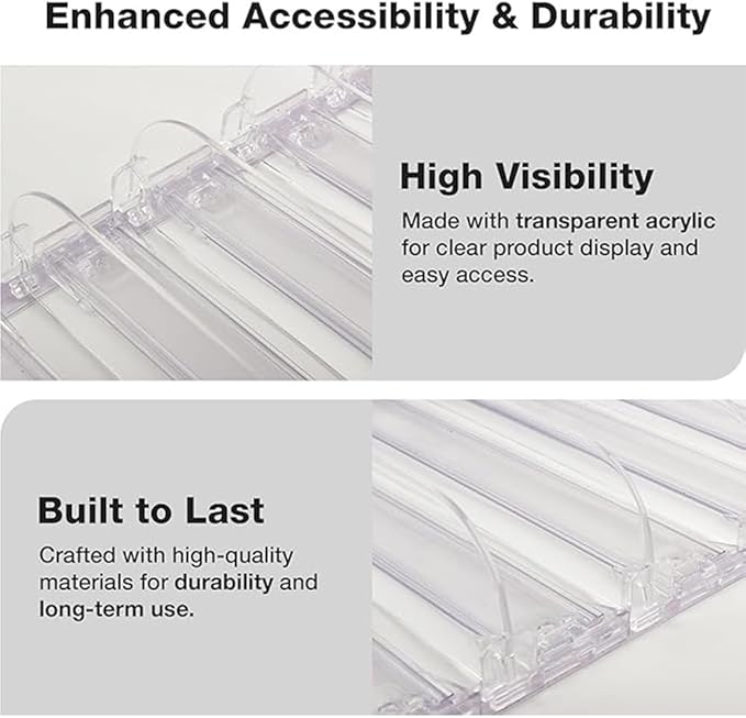 15-Pack Spring-Loaded Shelf Pushers Kit, 15in for 29–38 oz Products – Automatic Retail Display Organizer for Gondola & Store Shelves