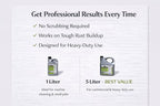 Heavy-Duty Rust Stain Remover for Industrial Use on Stainless Steel, Cleaner and Rust Remover Gel Needs No Scrubbing, Simply Apply and Rinse - 1L