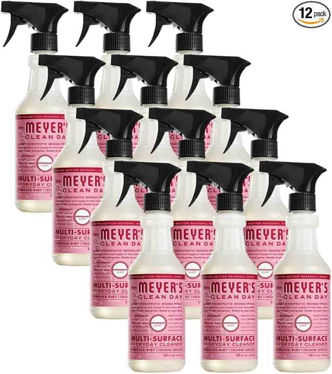 MRS. MEYER'S CLEAN DAY Multi-Surface Cleaner, Peppermint, 16 Fl Oz. (Pack of 12)