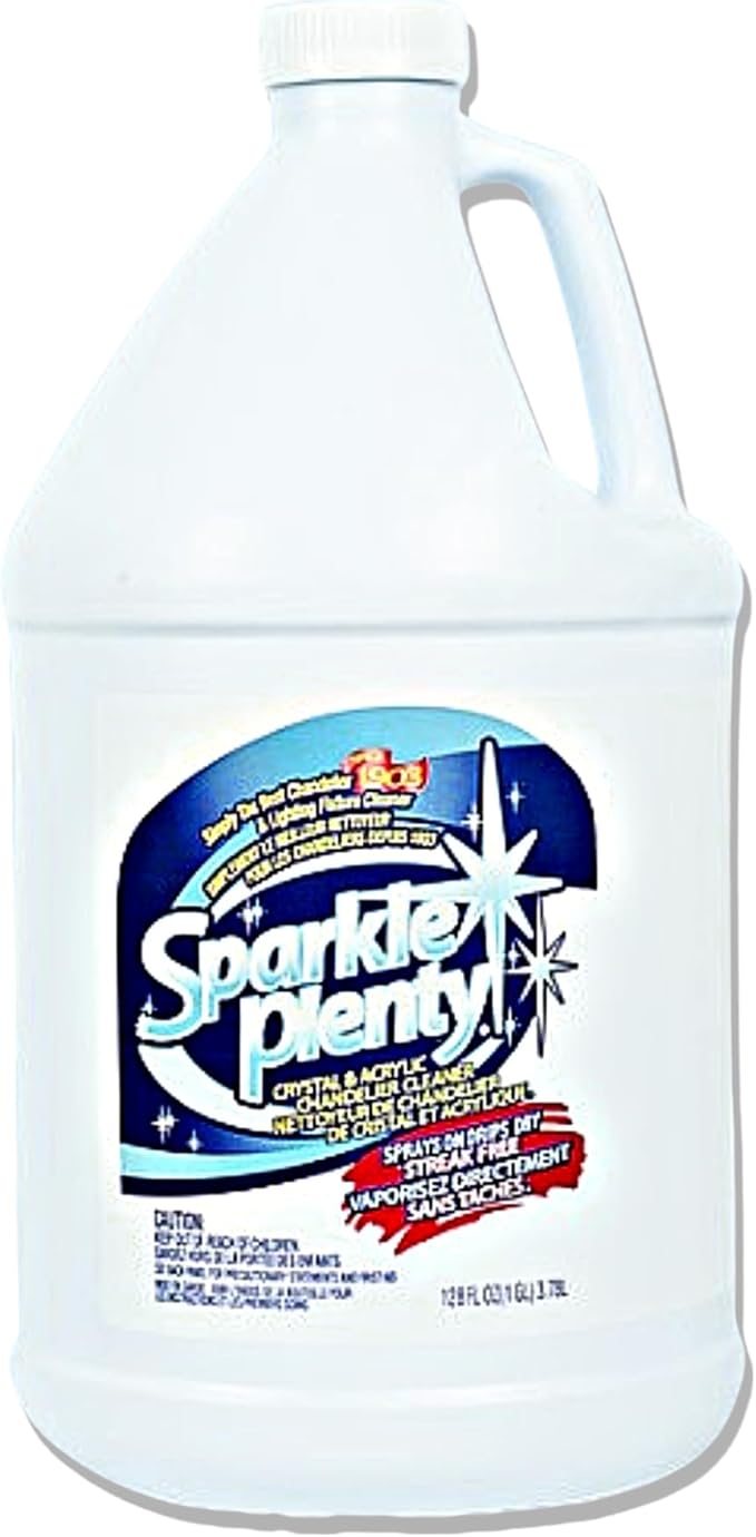 Sparkle Plenty Chandelier Cleaner Drip Dry Spray No Wipe -Dust Remover & Streak Free Glass Cleaner Spray for Chandelier Crystals &Window Screen Surface -Versatile Household Cleaning Supplies(1 Gallon)