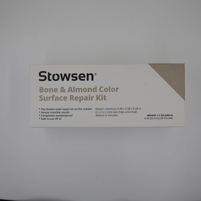 Bone & Almond Color Surface Repair Kit - Fix Chips & Defects in Minutes | Repair Tiles Bathroom Fixtures and Countertops with Ease | for Porcelain Ceramic Fiberglass Corian and Enameled Surfaces