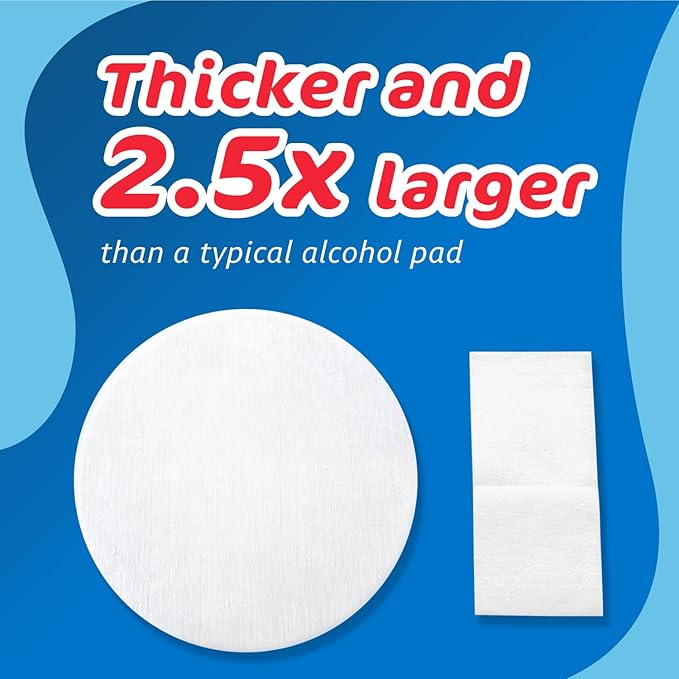 The Pharma-C Company 70% Isopropyl Alcohol Pads [100 count]. First Aid - Antiseptic Wipes - Extra Large - Alcohol for minor cuts, scrapes and burns.