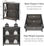 FATORRI Rustic Small 3 Shelf Bookshelf for Living Room, Industrial Low Wood Bookcase, Farmhouse Short Book Shelf for Small Space (Walnut Brown)