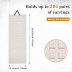 Lolalet Hanging Earring Holder Organizer with 20 Hooks for Women, Earring Organizer Wall Earrings Hanger Pierced Earring Storage, Felt Stud Earring Display, 608 Holes for Earrings- Beige, 1 Pack