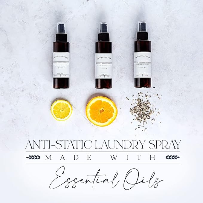 Anti-Static Laundry Scenting Spray with Essential Oils (Lavender, Lemon, Orange) (Lemon)