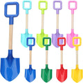 Mototo 8 Pack Beach Shovels, 16'' Plastic Beach Sand Toys Spade Scoop Gardening Tools Kit Sandbox Wooden Handle Spades for Kids Adults Garden Outdoor Snow Backyard Sand Summer