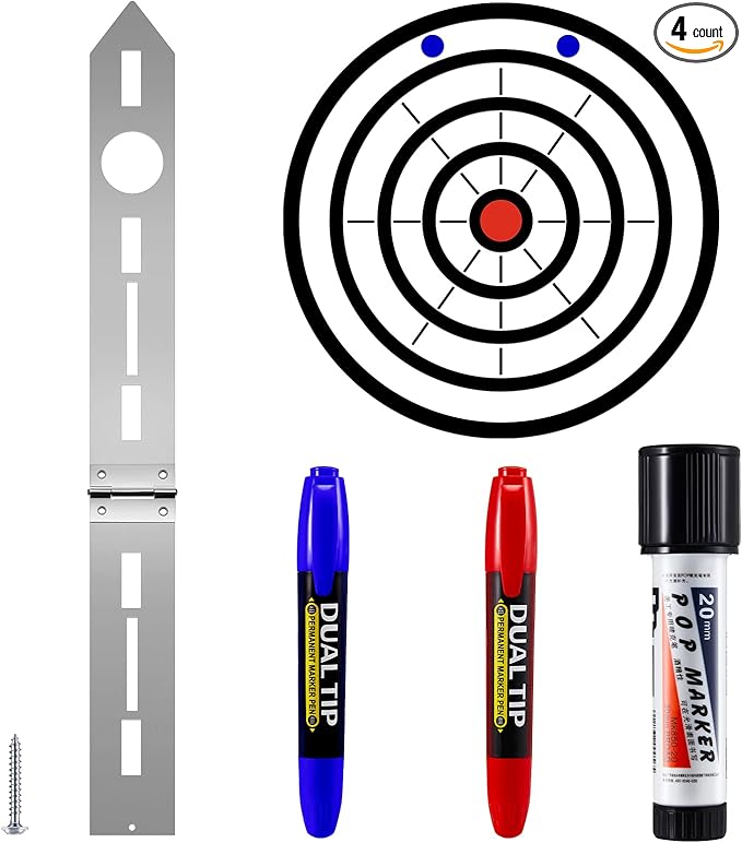Epakh Axe Throwing Target Template Stainless Steel Target Template Stencil Comes with 3 Markers Throwing Board Stencil Axe Set for Drawing, 20 x 2 Inches (Foldable)