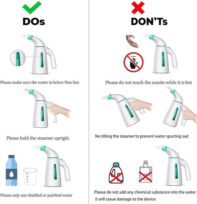 OGHom Steamer for Clothes,Portable Handheld Travel Steamer,300ml Large Capacity,950W,30 Second Fast Heat Up Garment Steamer (Turquoise)