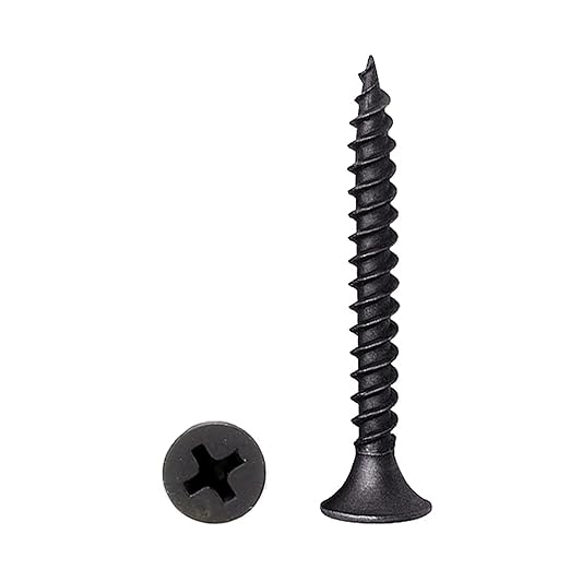 #6 x 2'' Wood Screws, Phillips Flat Head Long Screws, Self-Tapping Countersunk Screws, Exterior Wood Screws, Fasteners for Various Woodworking Repairs and DIY Projects (100 pcs)