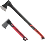 INTERTOOL Chopping Axe and Hatchet Set, 36-Inch Long and 14-Inch Hatchet, Shock Absorbing Fiberglass Handles With Blade Protectors HT-0264-0291