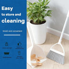 Small Broom and Dustpan Set, Household Mini Broom and Dustpan Set, Mini Broom and Cleaning Set Suitable for Various Small Areas (White)