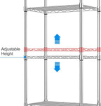 Homdox 5 Tier Steel Wire Shelving Unit on Wheels,Chrome Shelves for Garage Kitchen Living Room,Heavy Duty Shelving Rack, 23.2 x 13.8 x 72 inch (L x W x H)
