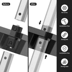 3 Tier Rolling Cart,Plastic Utility Cart with Handle,Rolling Carts with Wheels,Utility Cart with Lockable Casters, Multi-Functional Organizer Cart for Bedroom, Living Room, Kitchen,Office(Black)