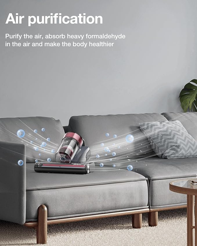 Jimmy Mattress Vacuum Cleaner, Bed Vacuum Cleaner with UV Sanitizing & HEPA Filter & Ultrasonic, Hot Wind and Air Purification, 15Kpa 500W Handheld Vacuums for Bed, Couch, Sofa, Crib (BX8-Corded)