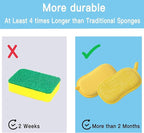 Dish Sponge Kitchen Sponges,Scrub Sponges,Double Sided Cleaning,Non Scratch,Ultra fine Fiber Wiping+Stainless Steel Wire to Remove Stubborn Stains,Durable Thickening (Large 6-Pack)