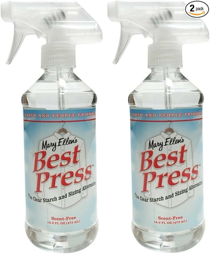 Mary Ellen's Best Press -2 pack - Clear Starch Alternative Ironing Spray, Scentless, 16.9 oz - Wrinkle Resister & Soil Guard for Quilting and Sewing