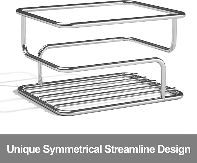 SRIWATANA Shower Caddy Organizer Hanging Over Head, Bathroom Shower Rack Hanger with Hooks for Razors - Chrome