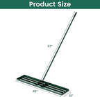 Goplus Lawn Leveling Rake, 46" x 10" Heavy Duty Level Lawn Tool w/ Ergonomic Handle for Soil, Effort-Saving Landscape Rake for Garden, Backyard, Golf Course, Farm, Pasture