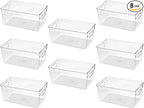 Clear Plastic Storage Bins, Pantry Organizers and Storage Containers Fridge Organizer Bins for Organizing Kitchen Cabinet Organizer Bin Bathroom Freezer Refrigerator Organization
