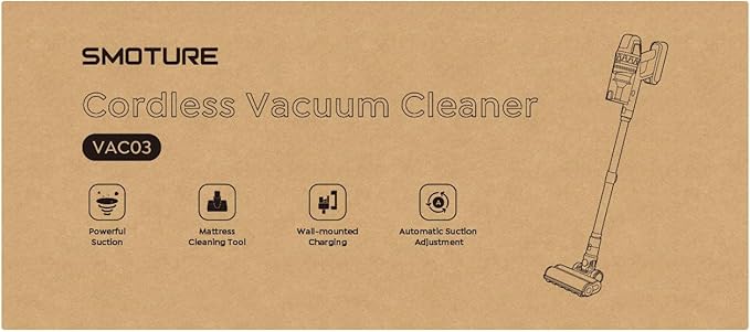 Cordless Vacuum Cleaner, 600W with Extra Mattress Cleaning Tool, 45KPA Stick Vacuum Cleaners for Home 60 Mins Runtime, Self-Standing, Wall Mount Charging, Rechargeable Vacuum for Floor Carpet Pet Hair