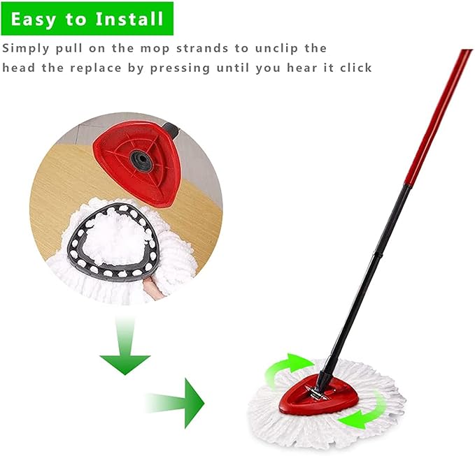 10 Pack Mop Head Replacement for O-Ceda EasyWrin Spin Mop, Ailengy 100% Microfiber Mop Refills Spin Mop Replace Heads for ocedar Mop Easy House Cleaning and Floor Mopping