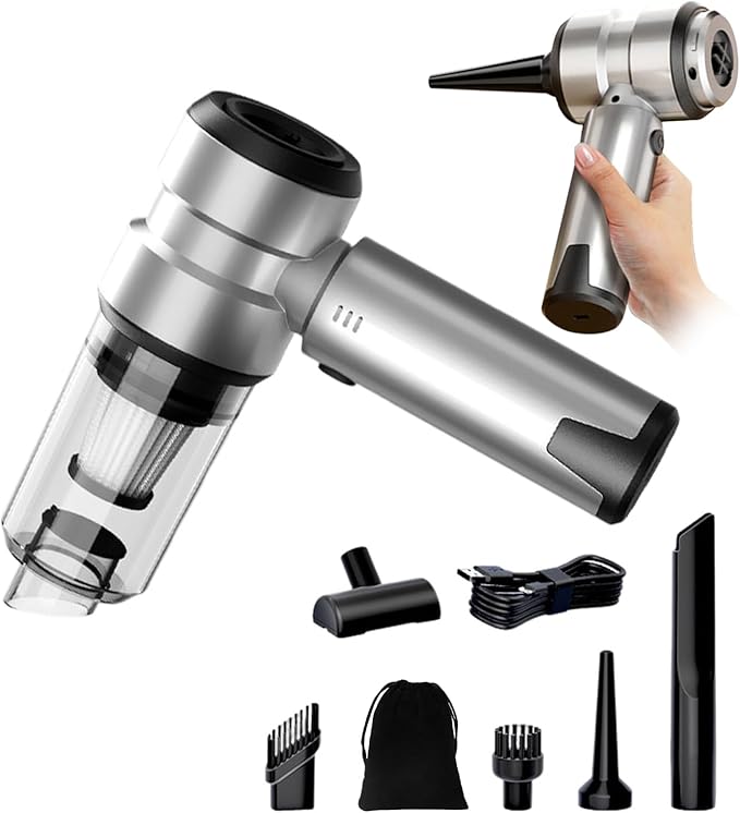 Car Vacuum Portable Cordless, 21000PA High Power Handheld Vacuum Cleaner with Brushless Motor,Mini Hand Held Vacuum Cordless Rechargeable Air Duster/Blower/Pump for Car, Home, Pet, Office