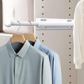 Supforce Valet Rod for Closet Pull Out, Retractable Slide Out Valet Rod Closet Organization, 12" Aluminum Valet Clothing Hanger Rods Perfect for Suits, Freshly Pressed Clothes, White