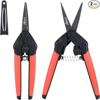 LIVINGO Sharp Garden Pruning Shears - 2 Pack 6.5” Spring Loaded Handles, Non-Stick Teflon Coated Stainless Steel Blades Scissors for Trimming Plant, Flower