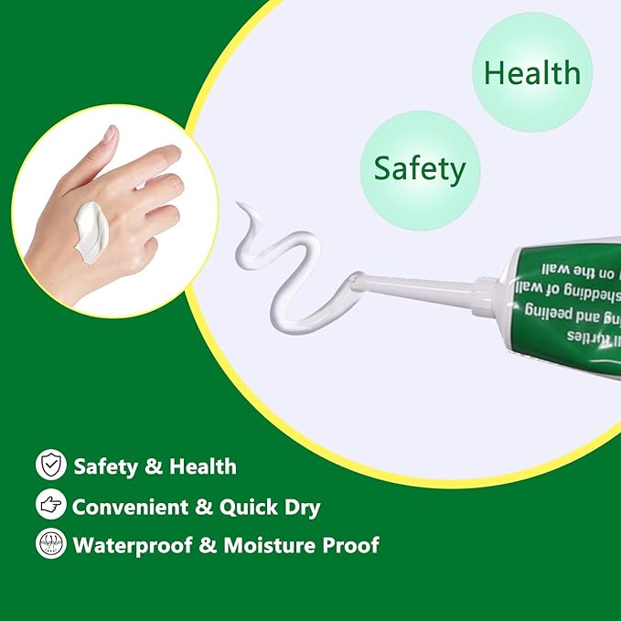 Wall Repair Patch Kit, Wall Mending Agent Drywall Repair Putty & 4 Inch & 2 Inch Mesh Drywall Repair Kit, Wall Repair Patch kit with Scraper and Sandpapers, GMingZTong