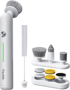 Fanttik G9 Nano Cordless Spin Scrubber with NeoPulse Motor, IPX7 Waterproof Grout Brush, 8 Replaceable Heads & LED Display for Cleaning Bathroom, Tile, Corners - White