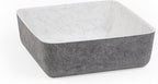 Three by Three Seattle felt·like·it!™ Small Cubby Storage Bin Set of 3 with Dividers – Eco-Friendly Recycled Felt Bins for Home & Office Organization, Charcoal