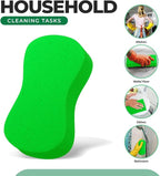 Multi-Purpose Sponges for Cleaning - Lime Green Sponge 10 Pack, Large Sponges for Car Washing, Tile & Grout, Bulk Pack Sponge