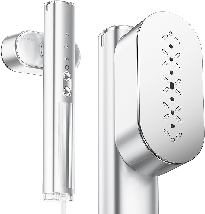 Travel Steamer for Clothes,100-240V Portable Garment Steamer, Steamer＆Iron 2 In 1,30s Fast Heat-up,120ml Water Tank,Large Ceramic Heat Panel,HandheldSteamer for Global ＆ Europe Traveling,Silver