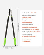 VEVOR Loppers for Tree Trimming, 32 inch Garden Anvil Trimmer with Compound Action, Sharp Steel Blade, Heavy Duty Tree Branch Cutter Up to 2 inch Dia Cut Capacity, Ergonomically Designed Handles